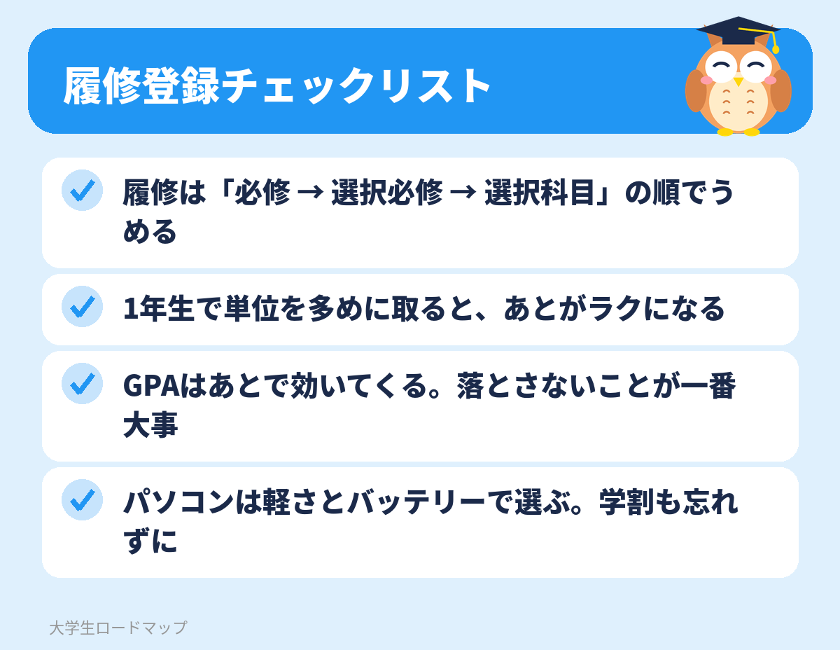 履修登録チェックリスト