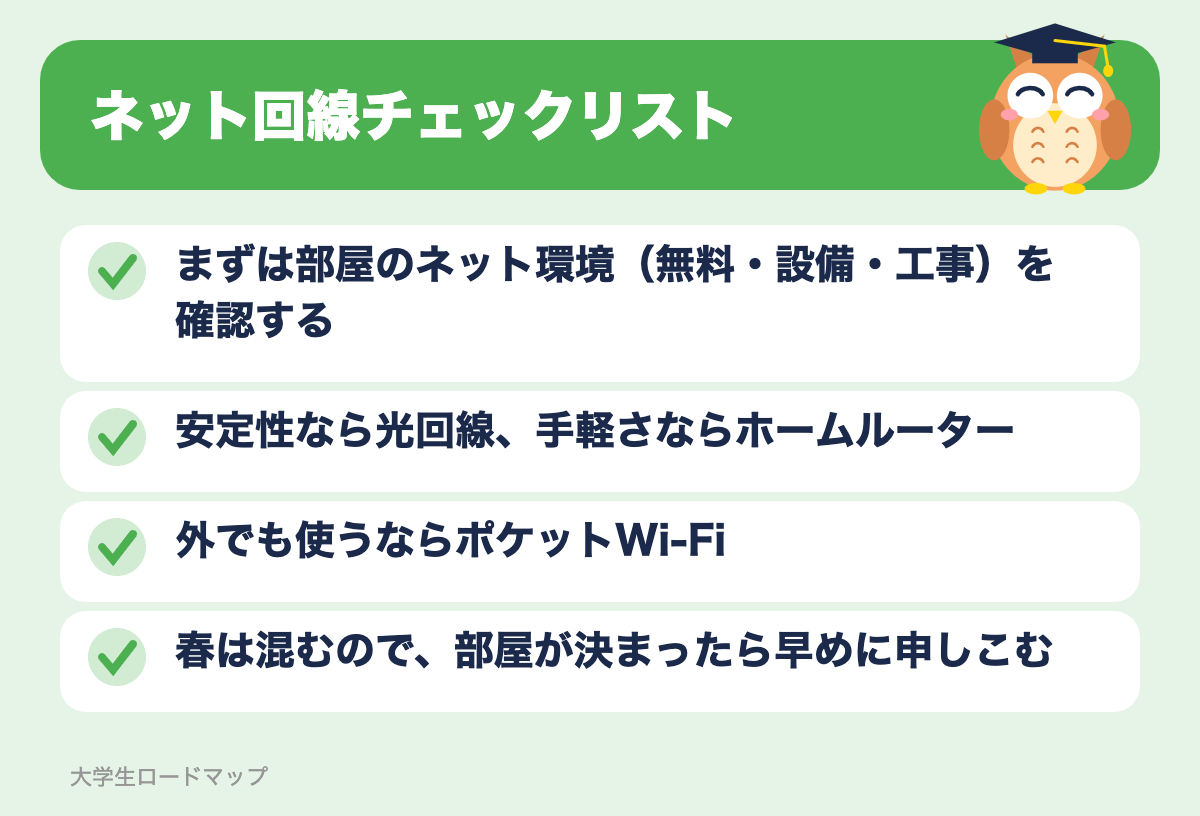 ネット回線チェックリスト