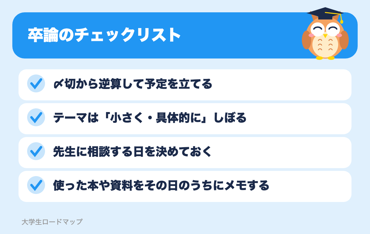 卒論のチェックリスト