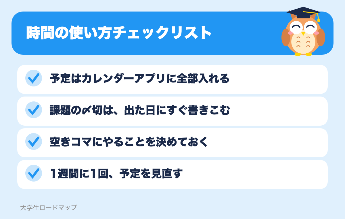時間の使い方チェックリスト