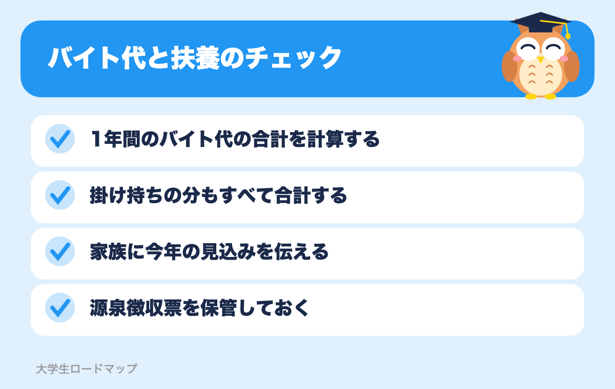 バイト代と扶養のチェック