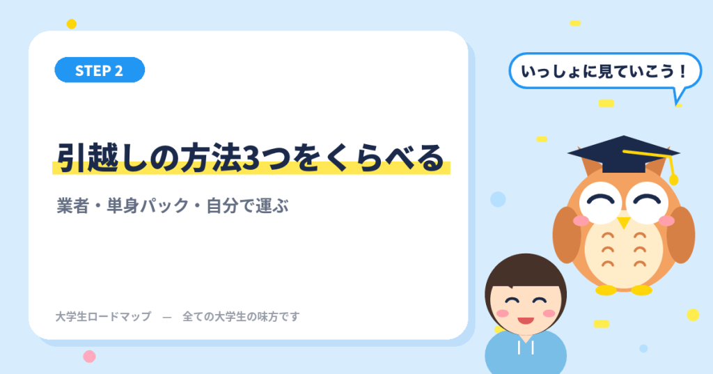 引越しの方法3つをくらべる