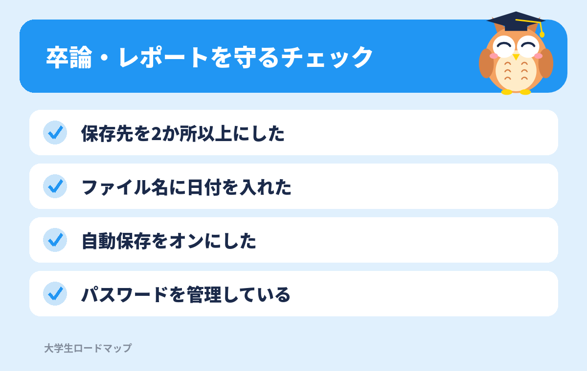 卒論・レポートを守るチェック