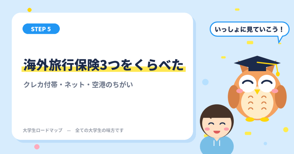 海外旅行保険3つをくらべてみた
