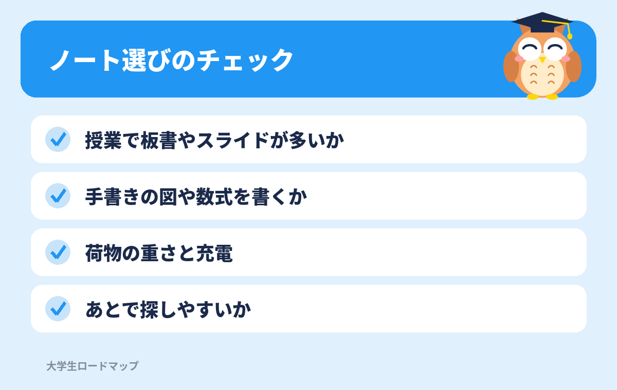 ノート選びのチェック
