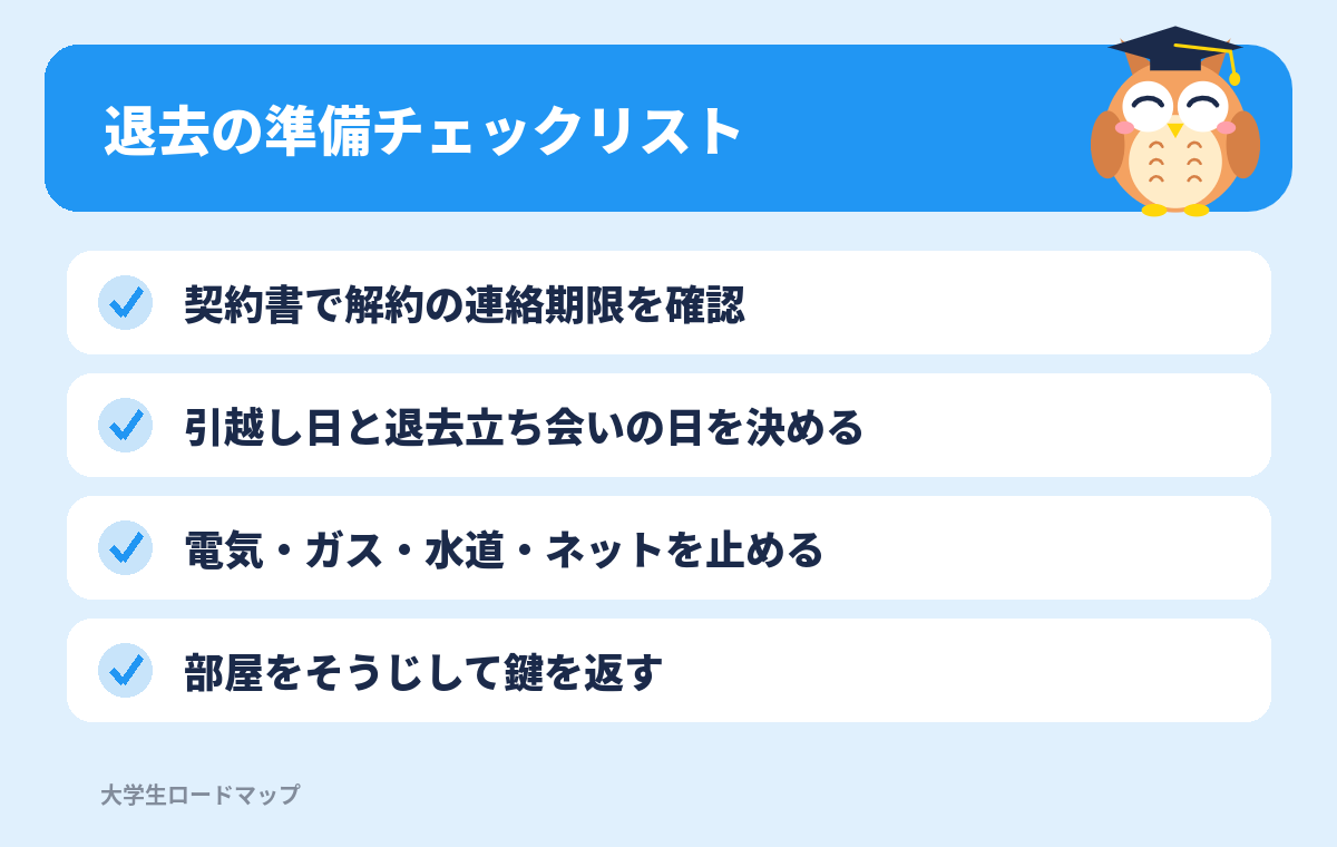 退去の準備チェックリスト
